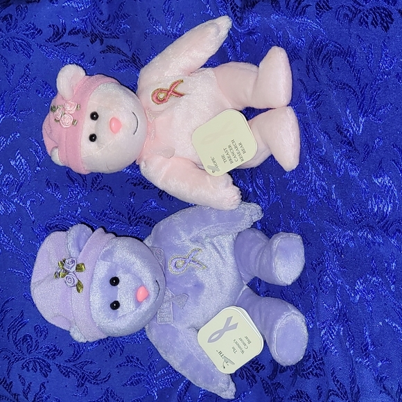 VTG Charity Bear Co. "Faith" & "Hope" Teddy Bears  (pair) for ♀️ Cancer Research - Picture 4 of 17